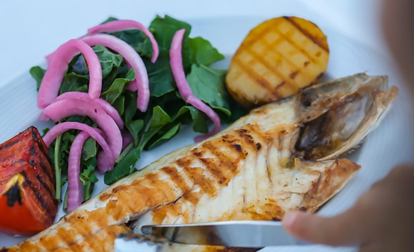 Salt-baked fish prepared for sharing at By Kinyas Terrace Restaurant in Sultanahmet